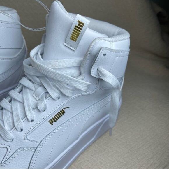 PUMA CA Pro Mid White/Team Gold Women’s US 10.5 Leather Sneakers NWOB 387213-01 - Picture 9 of 13